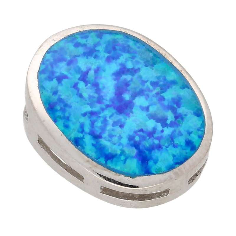 Firelight Collection: Oval Synthetic Opal Necklace