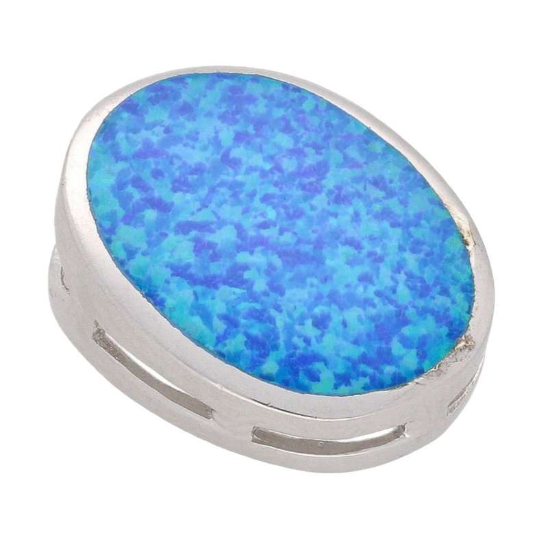 Firelight Collection: Oval Synthetic Opal Necklace