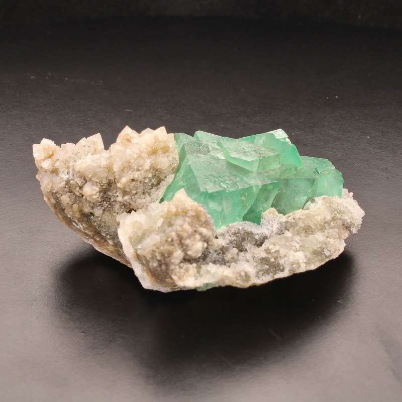 Fluorite Octahedra on Quartz (Riemvasmaak)