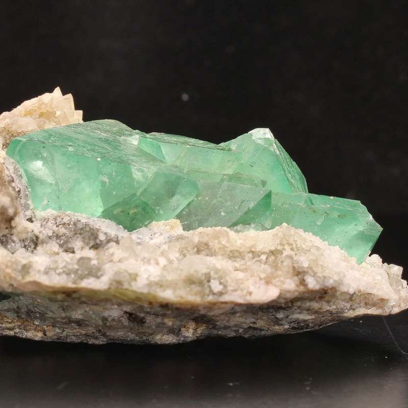 Fluorite Octahedra on Quartz (Riemvasmaak)