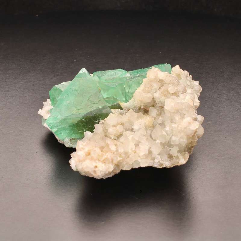 Fluorite Octahedra on Quartz (Riemvasmaak)