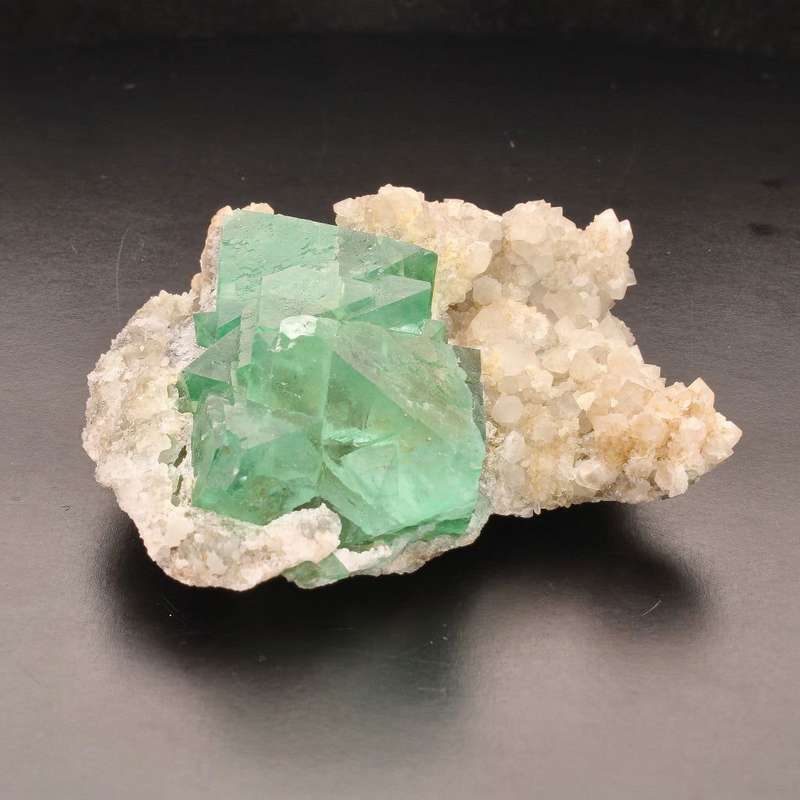 Fluorite Octahedra on Quartz (Riemvasmaak)