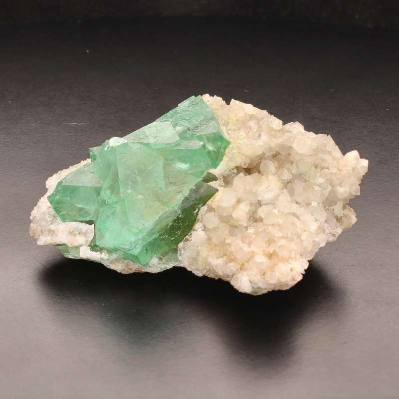 Fluorite Octahedra on Quartz (Riemvasmaak)