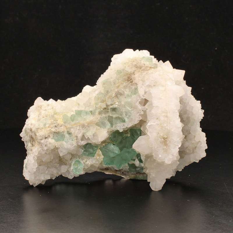 Quartz-Encrusted Fluorite Octahedra Beauty