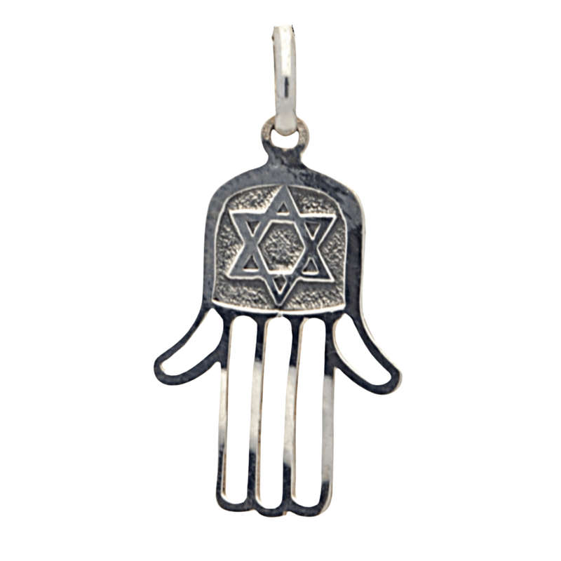 Sterling Silver Hamsa Hand Necklace - Divine Protection