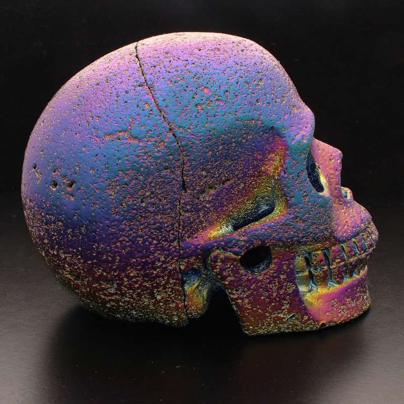 Large Aura Lava Stone Crystal Skull
