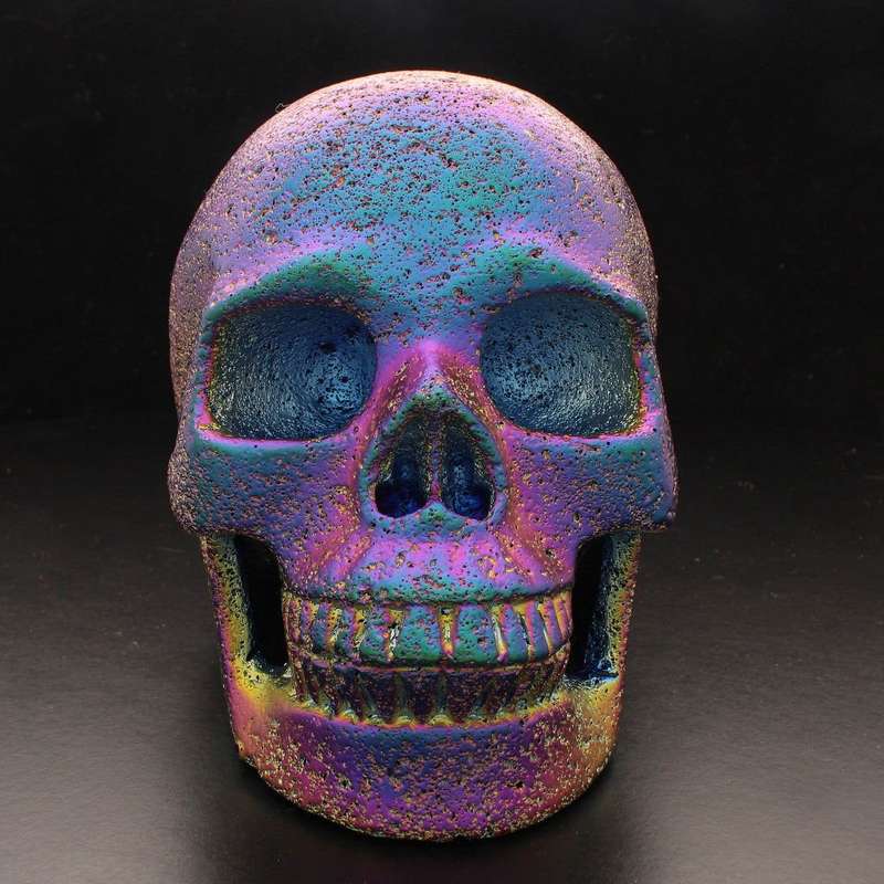 Large Aura Lava Stone Crystal Skull