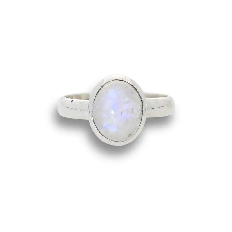 Moonstone Magic: Serene Glow Oval Ring