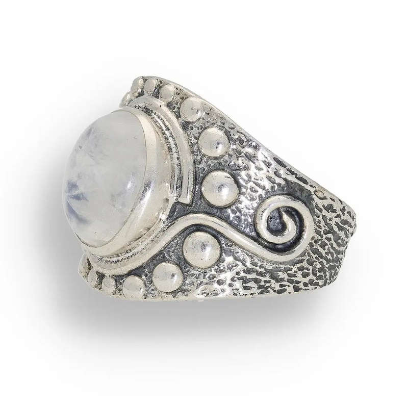 Moonstone Radiance: Whimsical Wave Ring