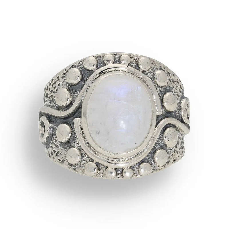 Moonstone Radiance: Whimsical Wave Ring