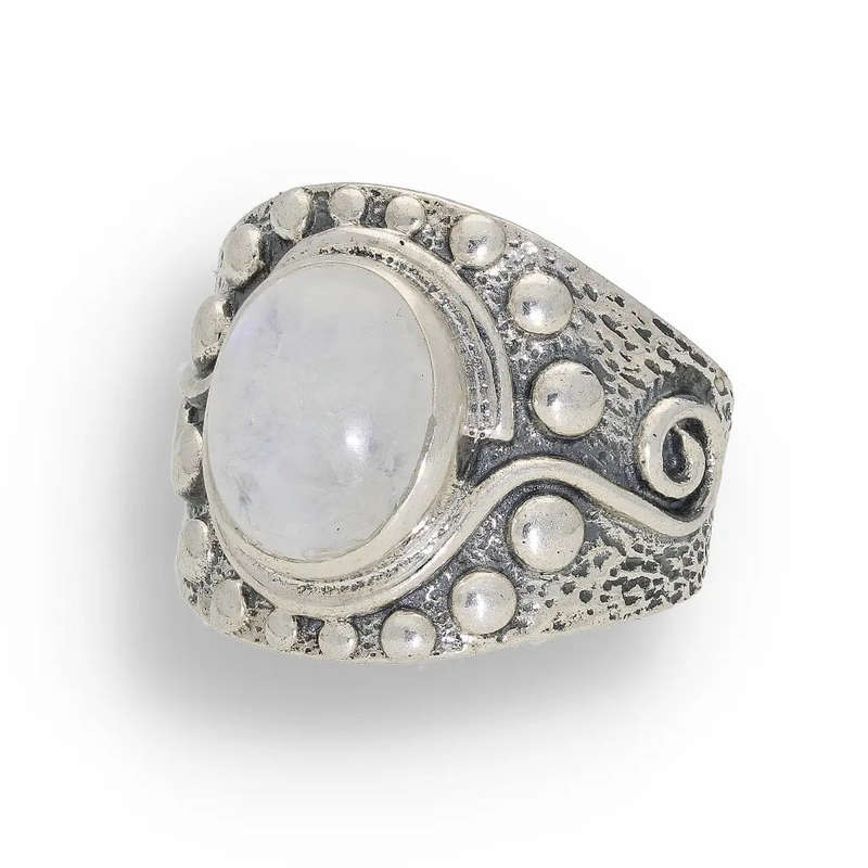 Moonstone Radiance: Whimsical Wave Ring