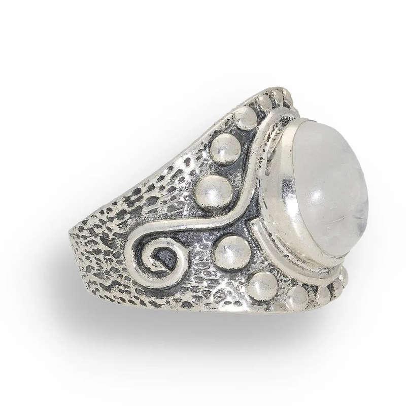 Moonstone Radiance: Whimsical Wave Ring