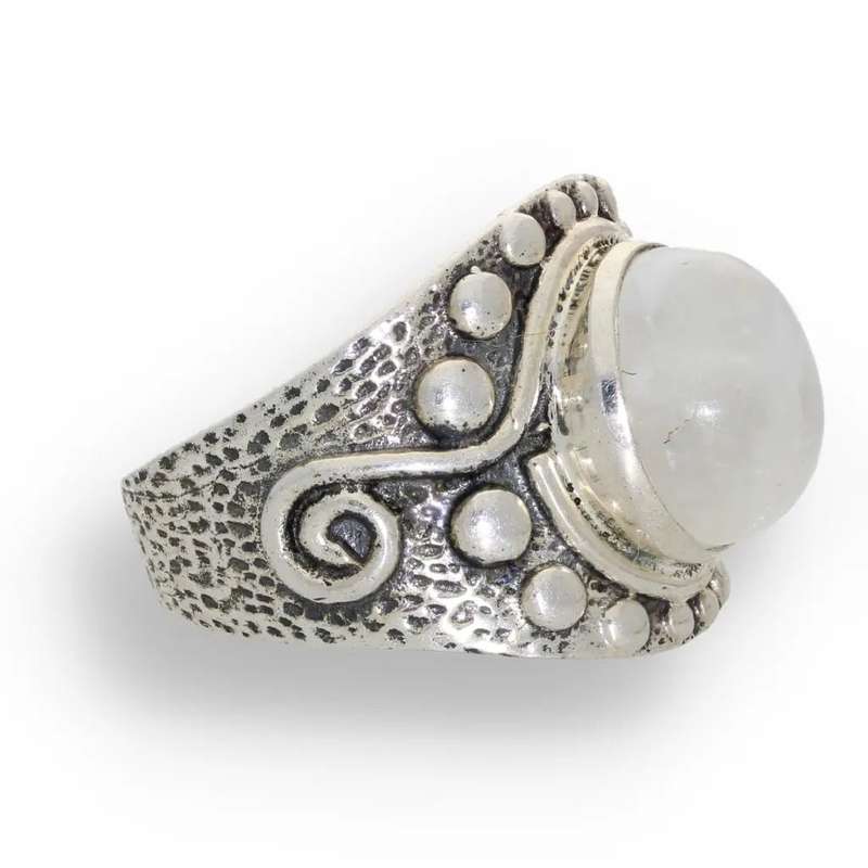 Moonstone Radiance: Whimsical Wave Ring