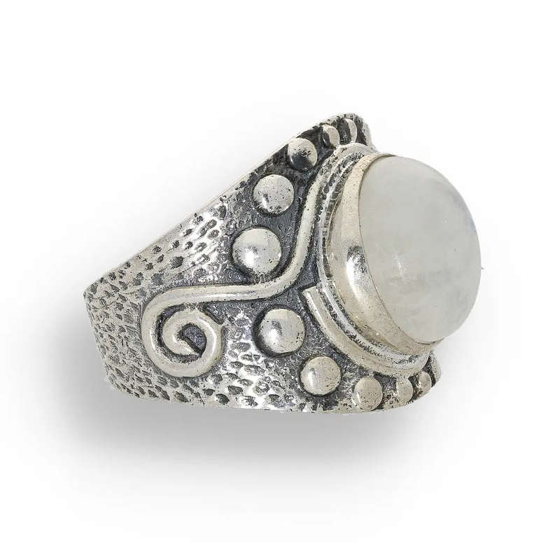 Moonstone Radiance: Whimsical Wave Ring