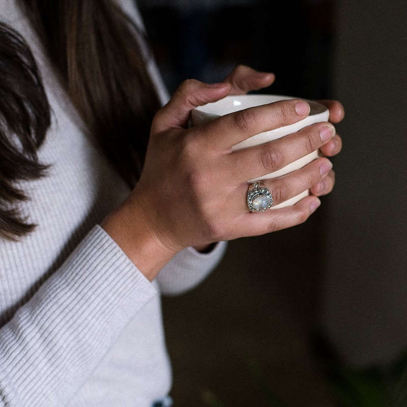 Moonstone Radiance: Whimsical Wave Ring