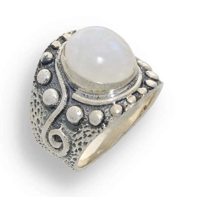 Moonstone Radiance: Whimsical Wave Ring