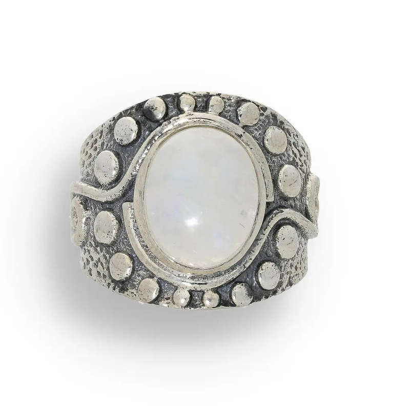 Moonstone Radiance: Whimsical Wave Ring