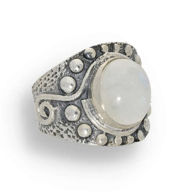 Moonstone Radiance: Whimsical Wave Ring