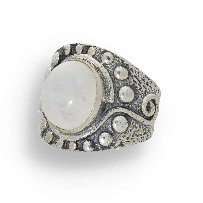 Moonstone Radiance: Whimsical Wave Ring