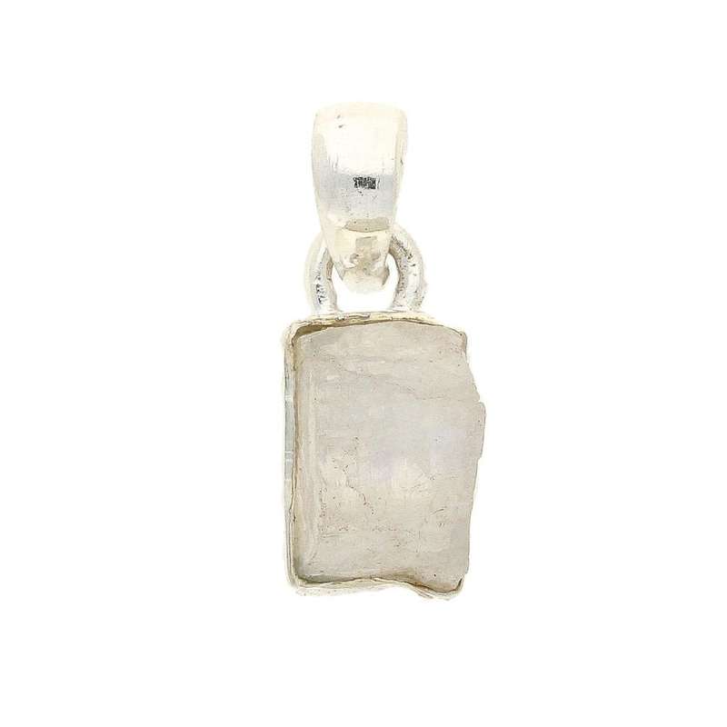 Nature's Treasures: Raw Moonstone Sterling Silver Necklace