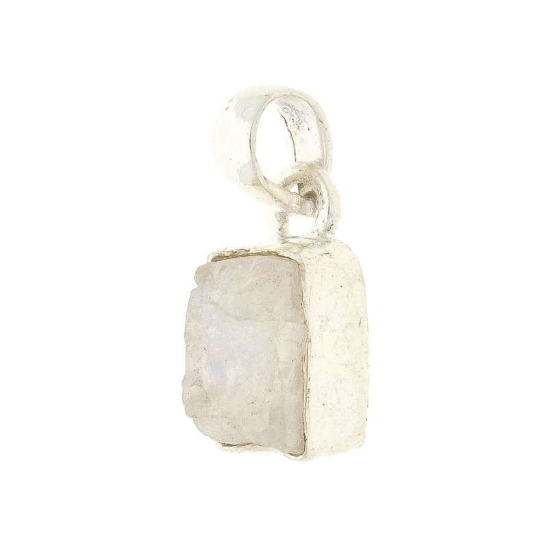 Nature's Treasures: Raw Moonstone Sterling Silver Necklace