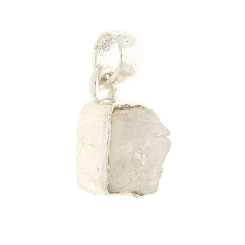 Nature's Treasures: Raw Moonstone Sterling Silver Necklace