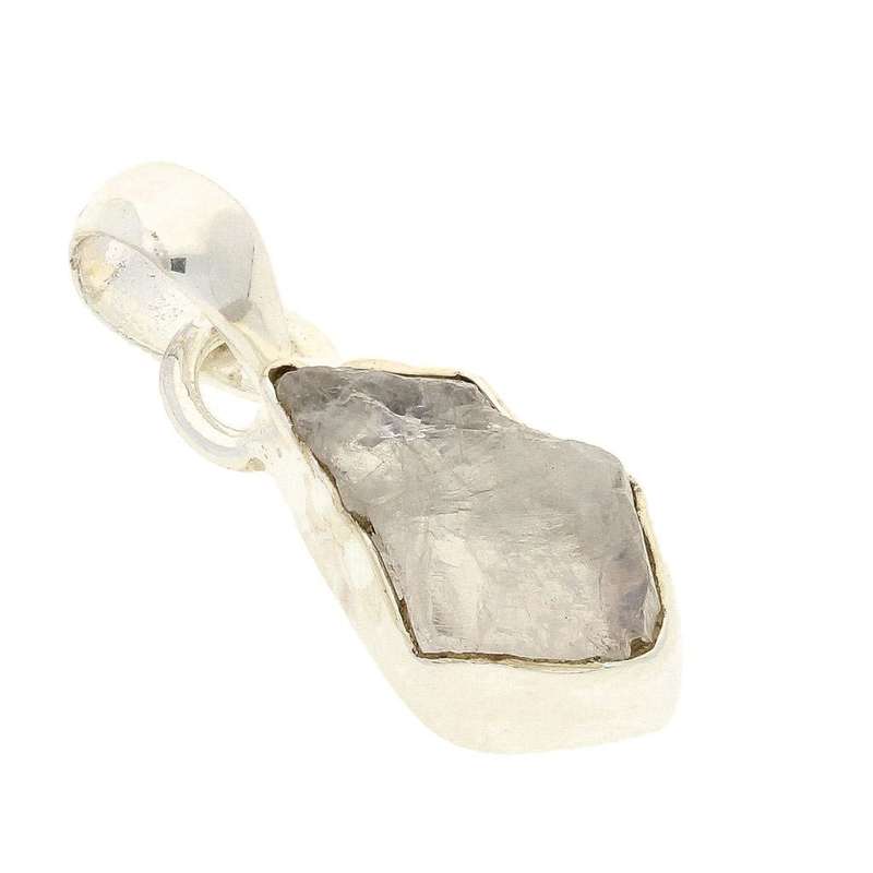 Nature's Treasures: Raw Moonstone Sterling Silver Necklace