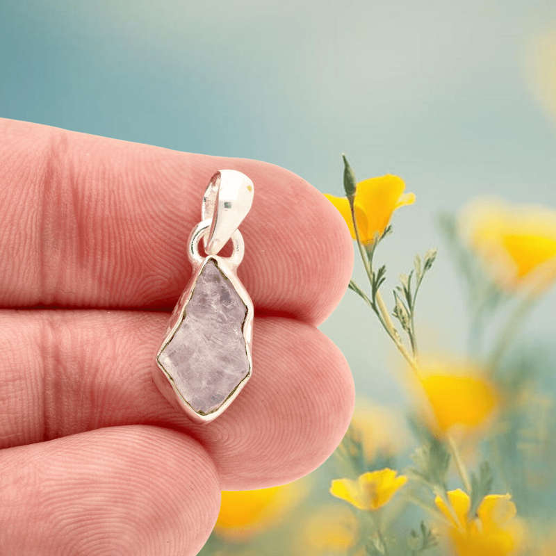 Nature's Treasures: Raw Moonstone Sterling Silver Necklace