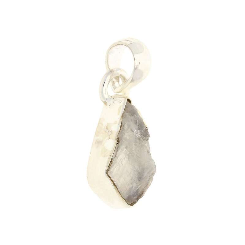 Nature's Treasures: Raw Moonstone Sterling Silver Necklace