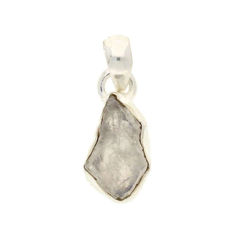 Nature's Treasures: Raw Moonstone Sterling Silver Necklace