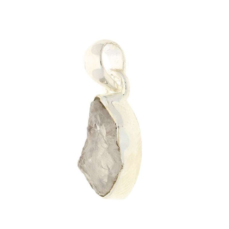 Nature's Treasures: Raw Moonstone Sterling Silver Necklace