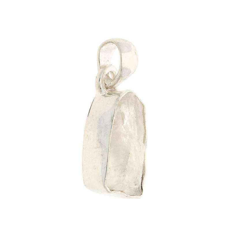 Nature's Treasures: Raw Moonstone Sterling Silver Necklace