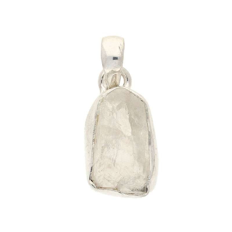 Nature's Treasures: Raw Moonstone Sterling Silver Necklace