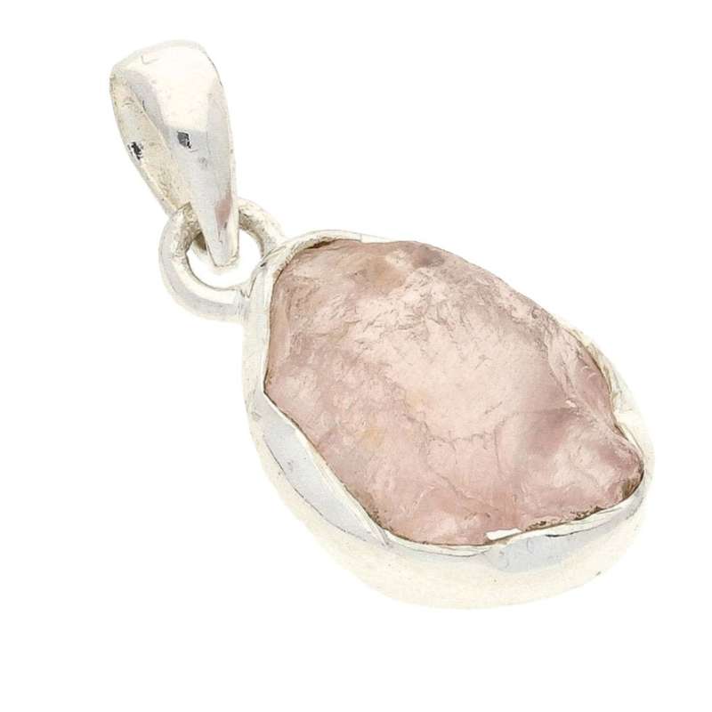 Nature's Treasures: Raw Pink Kunzite Sterling Silver Necklace