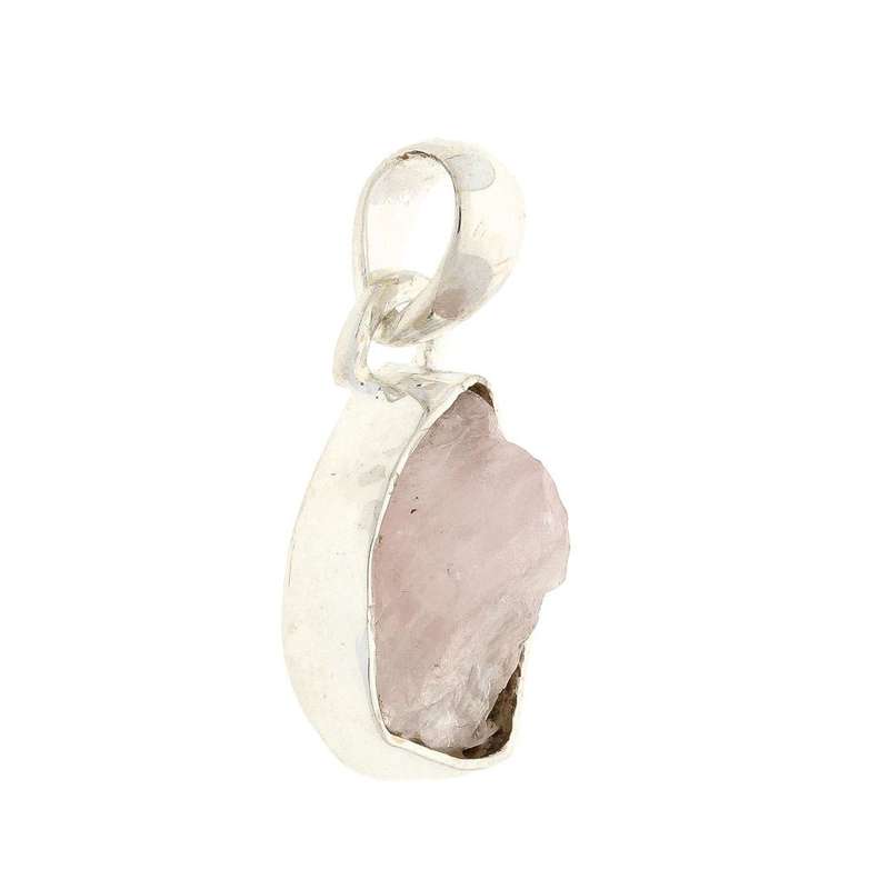 Nature's Treasures: Raw Pink Kunzite Sterling Silver Necklace