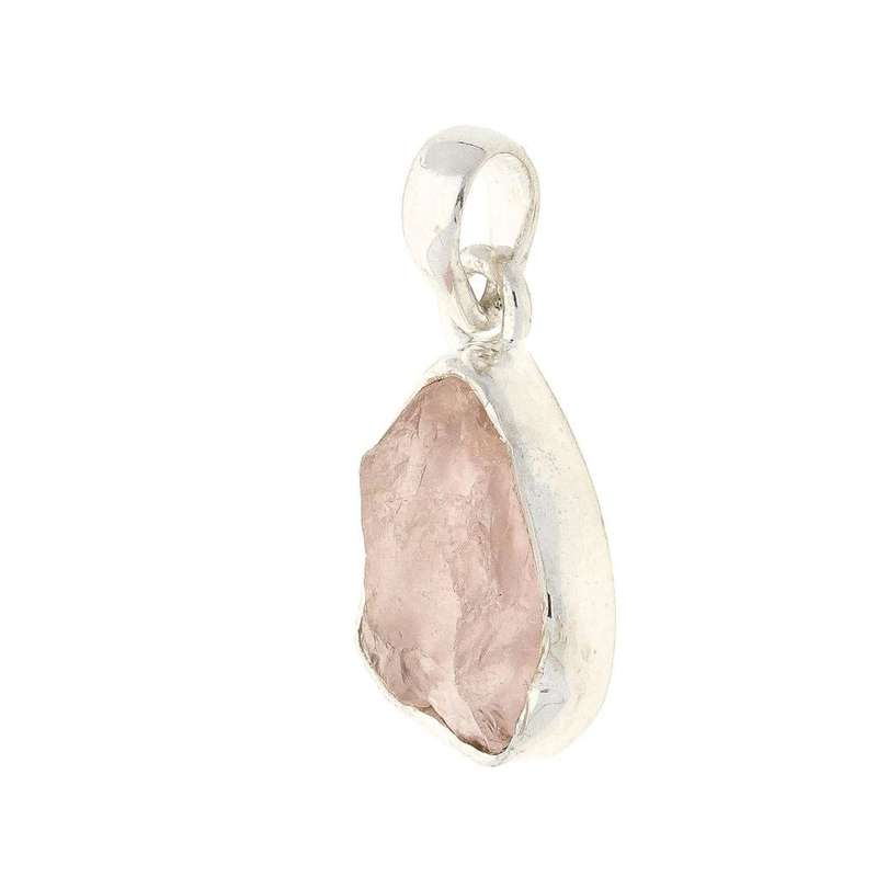 Nature's Treasures: Raw Pink Kunzite Sterling Silver Necklace