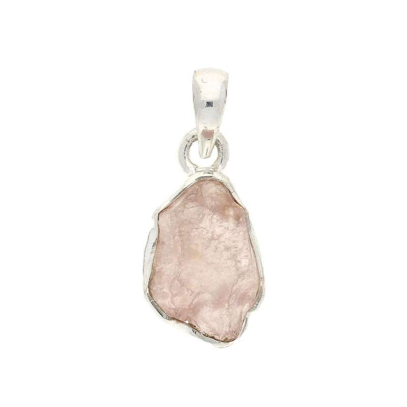 Nature's Treasures: Raw Pink Kunzite Sterling Silver Necklace
