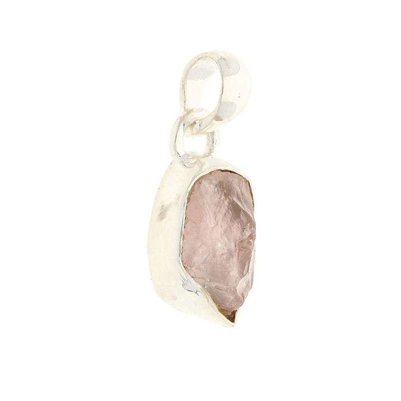 Nature's Treasures: Raw Pink Kunzite Sterling Silver Necklace