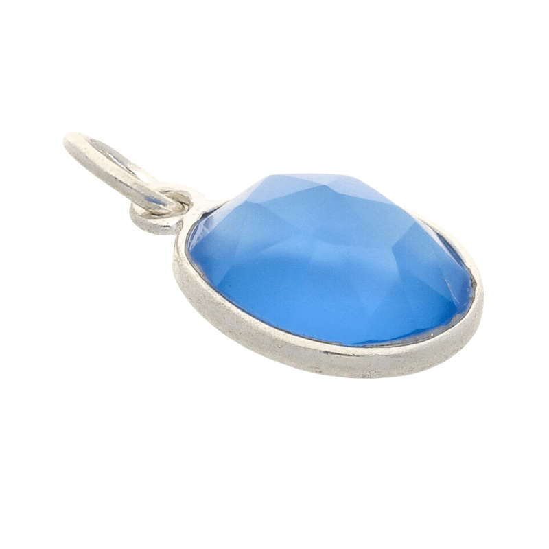 Radiant Reversible Blue Chalcedony Sterling Silver Necklace