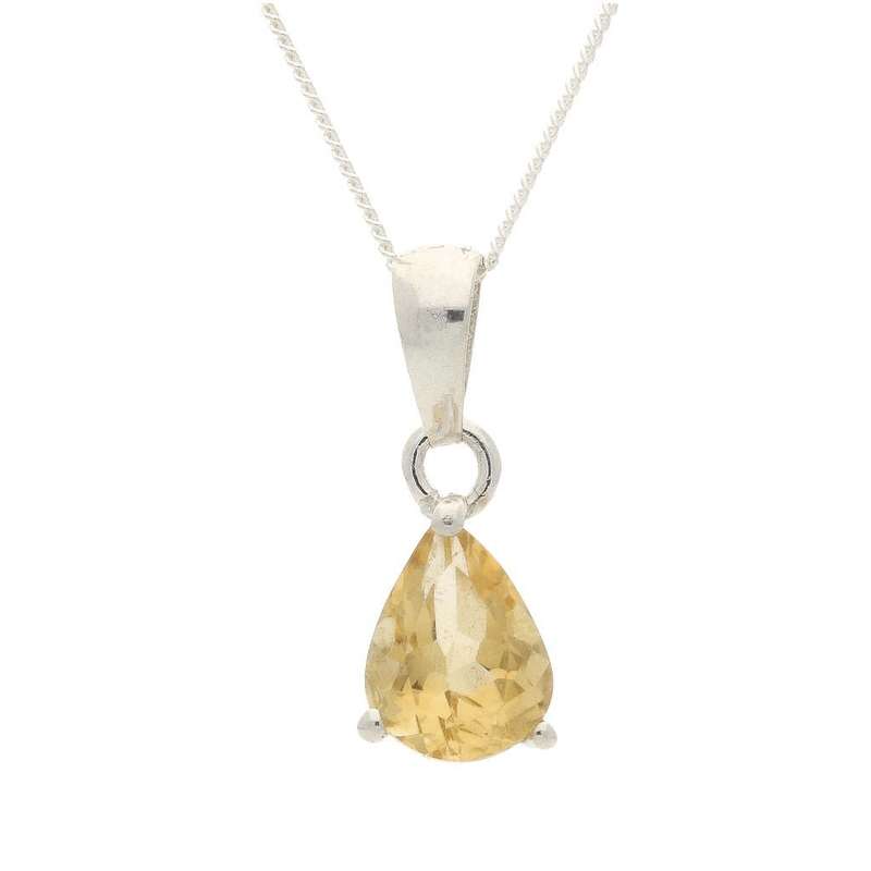 Radiant Tears: Teardrop Faceted Citrine Necklace