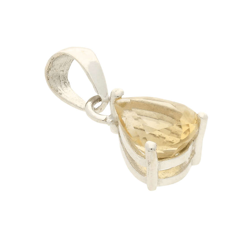 Radiant Tears: Teardrop Faceted Citrine Necklace