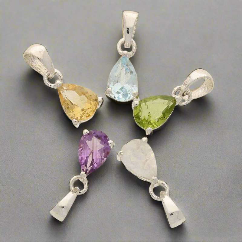Radiant Tears: Teardrop Faceted Citrine Necklace