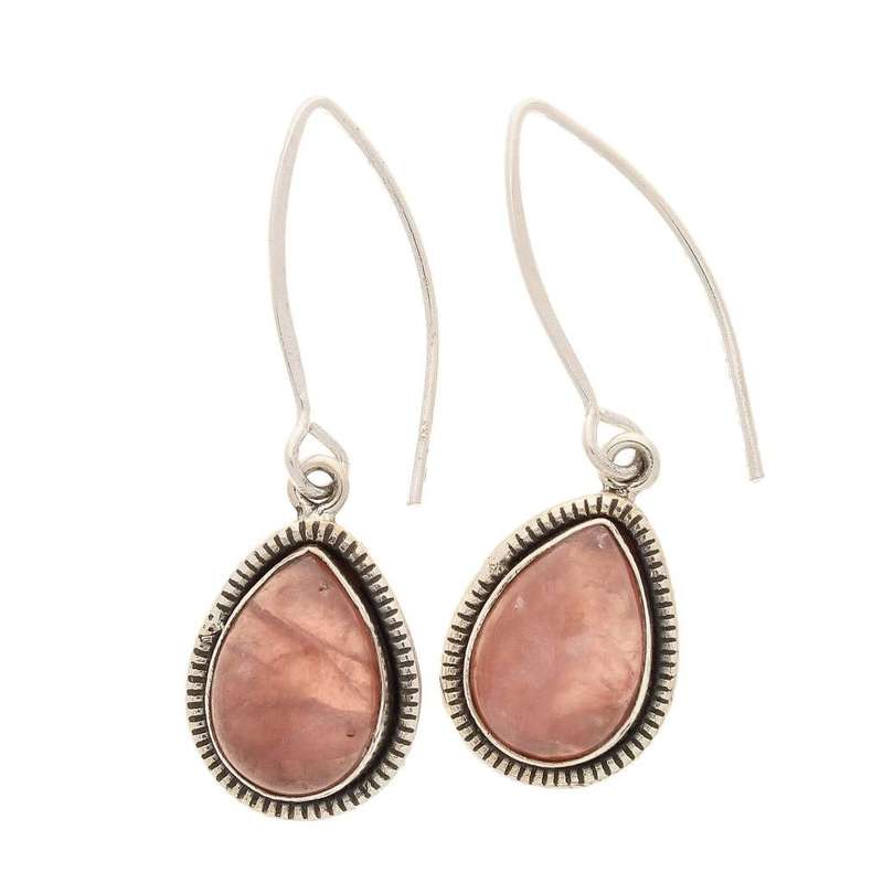 Rhodochrosite Sterling Silver Earrings