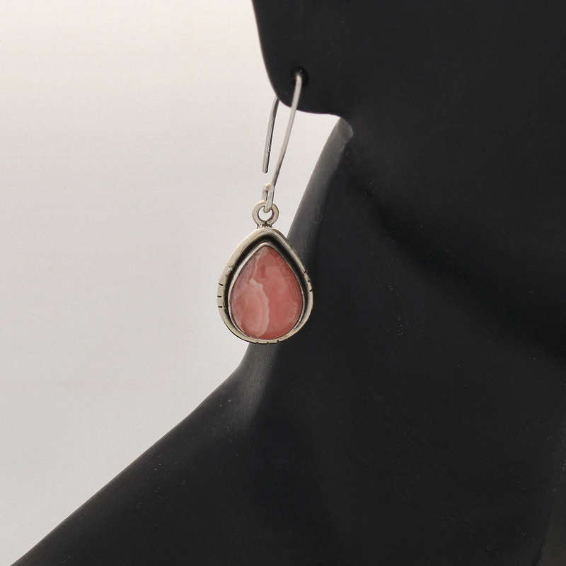 Rhodochrosite Sterling Silver Earrings