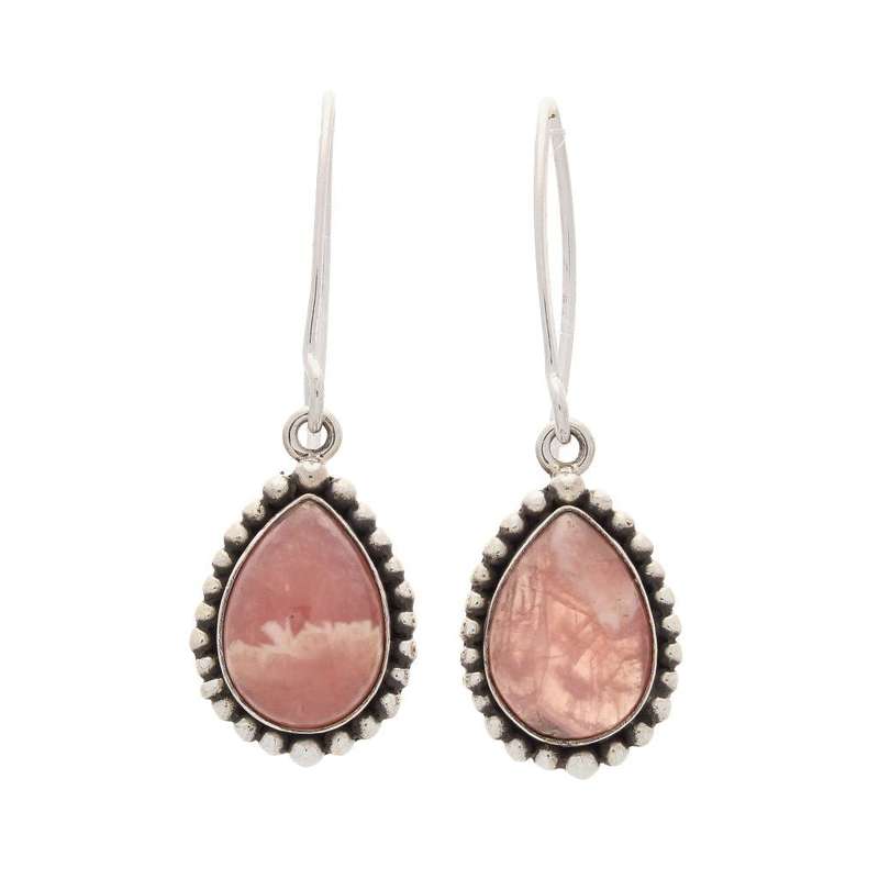 Rhodochrosite Sterling Silver Earrings
