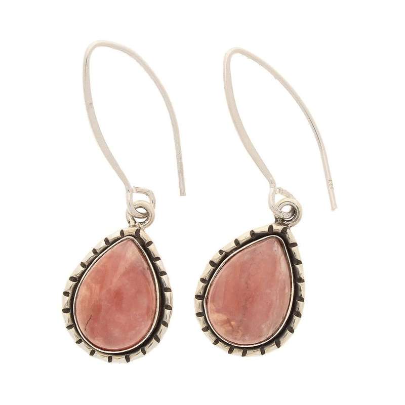Rhodochrosite Sterling Silver Earrings