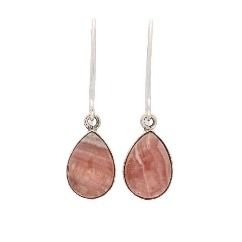 Rhodochrosite Sterling Silver Earrings