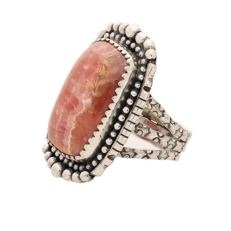 Rhodochrosite Sterling Silver Ring
