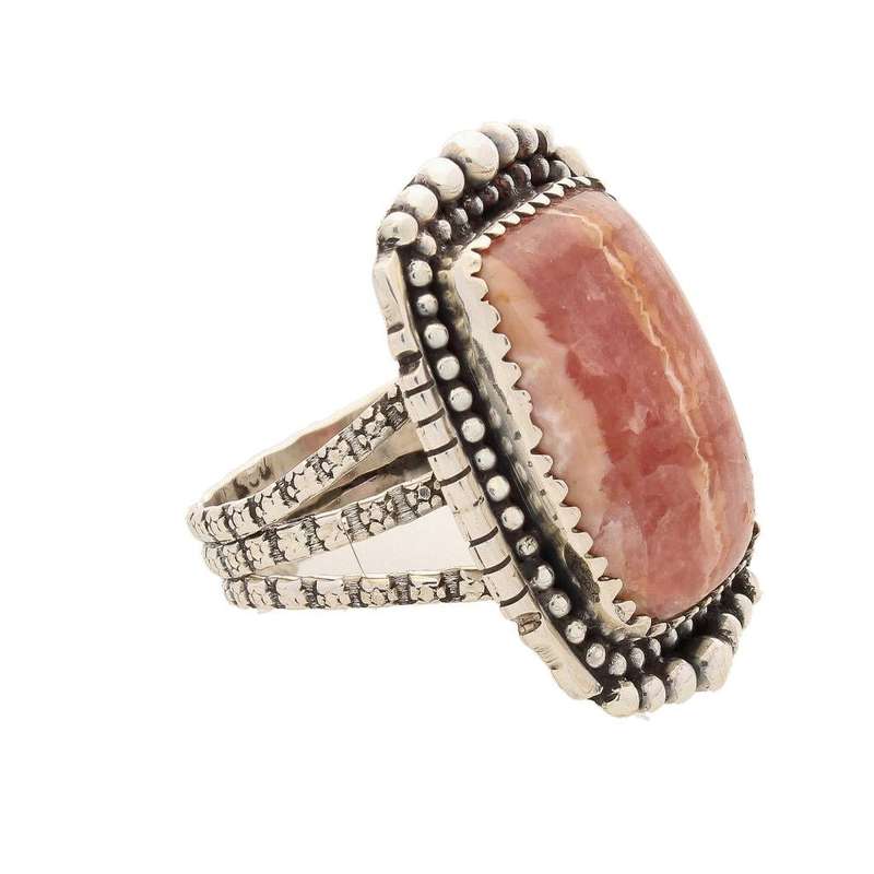 Rhodochrosite Sterling Silver Ring