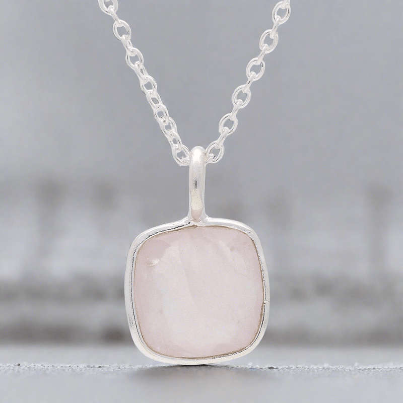 Gentle Love - Faceted Rose Quartz Silver Necklace